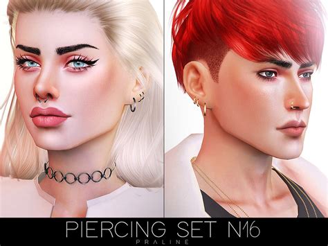 The Sims Resource - Sims 4 - Earrings - Pralinesims - Piercing Set N25 BTS V. . Pralinesims piercing collection